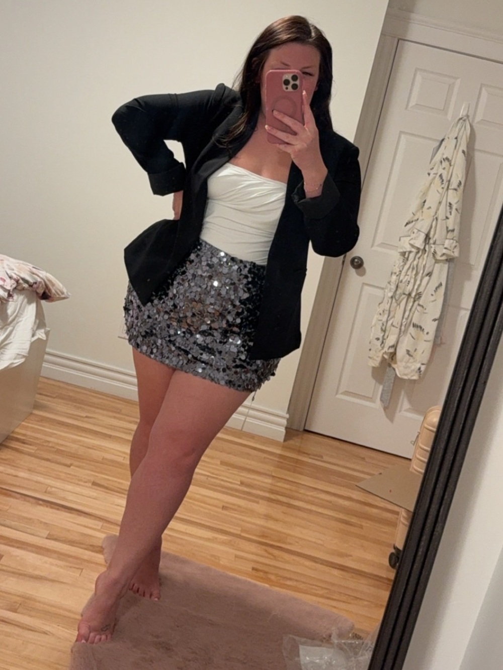 NWT Abercrombie & Fitch Scarlett Sequin Mini Skort Size L